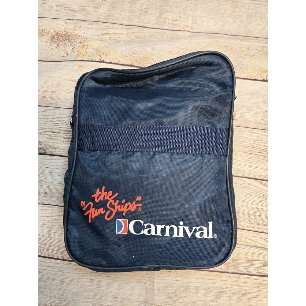 Vintage Carnival Cruise Cross Body Duffle Travel Foldable Bag Blue Souvenir